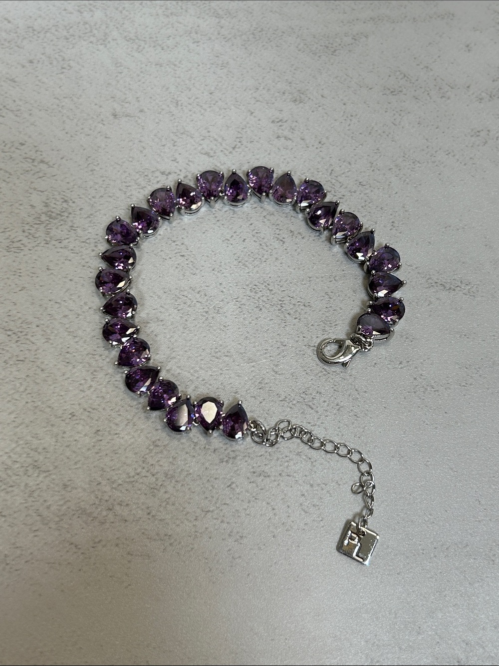Park Lane Viola Purple Crystal Bracelet in Silver Setting - Picture 5 of 8